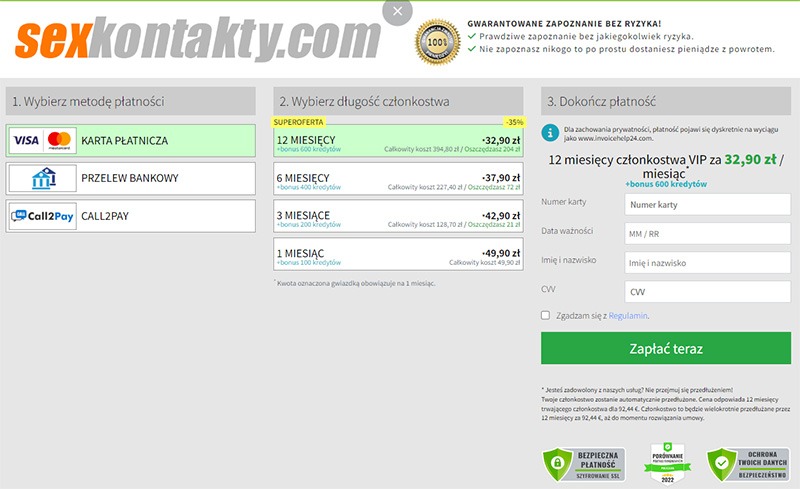 Koszty korzystania z serwisu